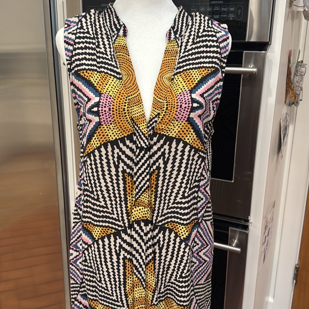 Mara Hoffman - Geometric Patterned Sunrise Sleeveless Shirtdress - Size: Small - Picture 4 of 8